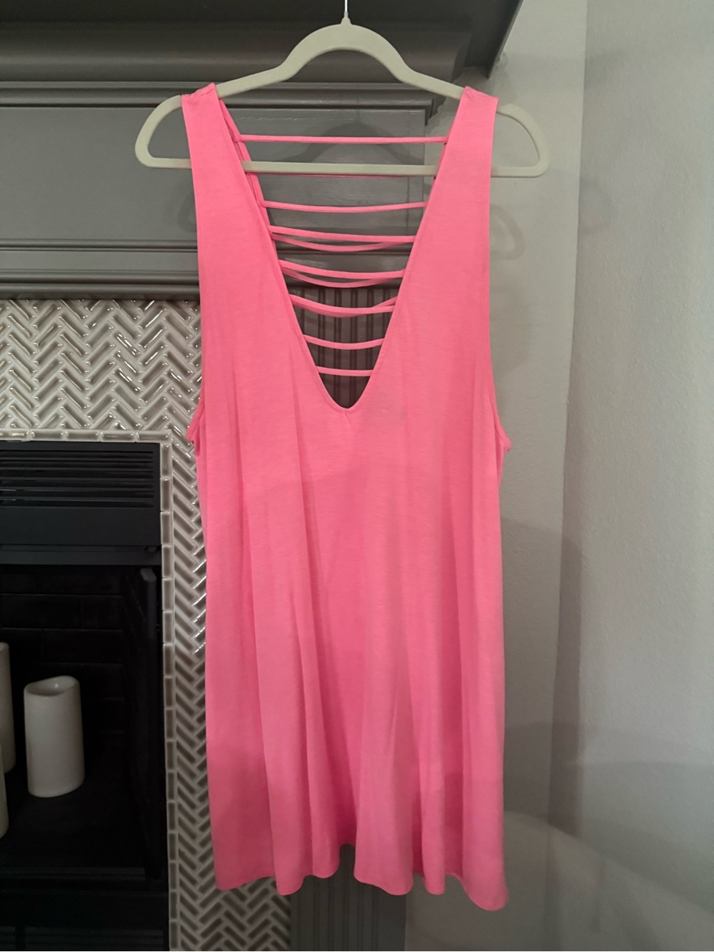 Women's Pink Strappy Swim Coverup